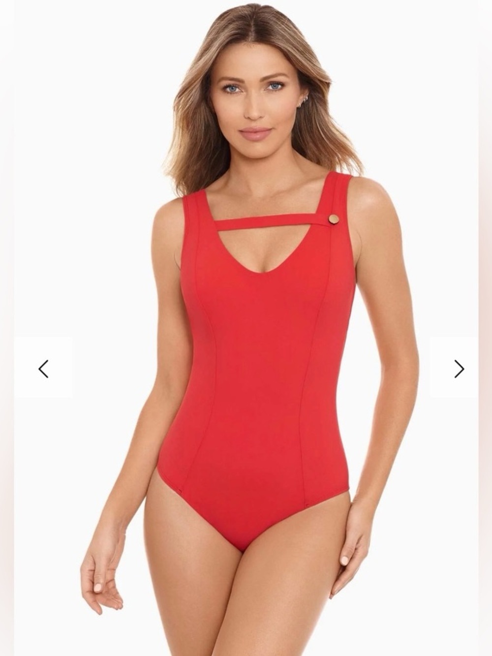Amoressa One Piece Swimsuit Bash Red Cutout Back US 10 NWT Luxury Swim Resort
